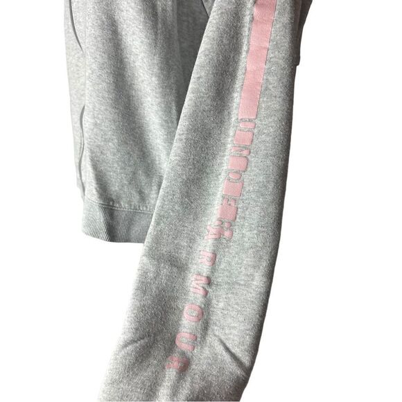 Under Armour gray pink strip girly sporty Y2K zip up comfy lounge hoody sweater - Picture 6 of 7